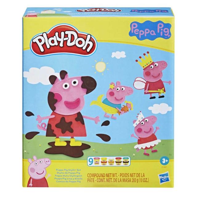 PlayDoh Peppa Stylin + 9 Modeling Compound + 11 Accessories