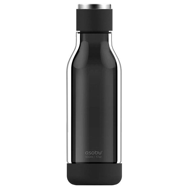 Asobu Inner Peace Glass & Tritan Encased Travel Bottle, Black