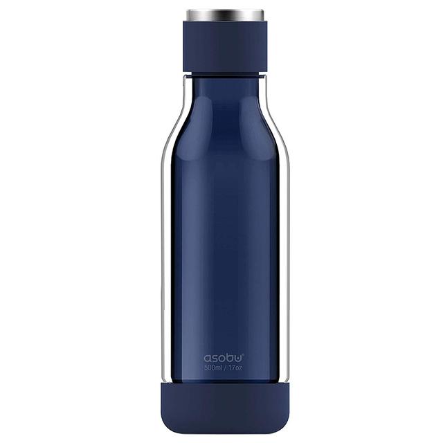 Asobu Inner Peace Glass & Tritan Encased Travel Bottle Blue