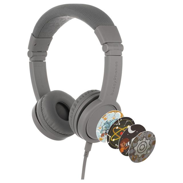 BuddyPhones - Explore Plus Headphones W/ Mic - Grey Matter