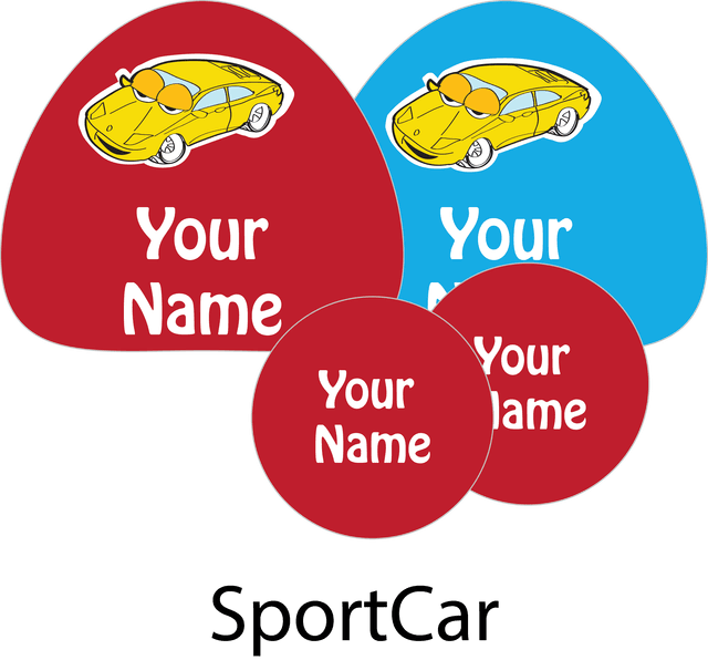 Ladybug - Shoe Labels Sport Car - Pack of 16