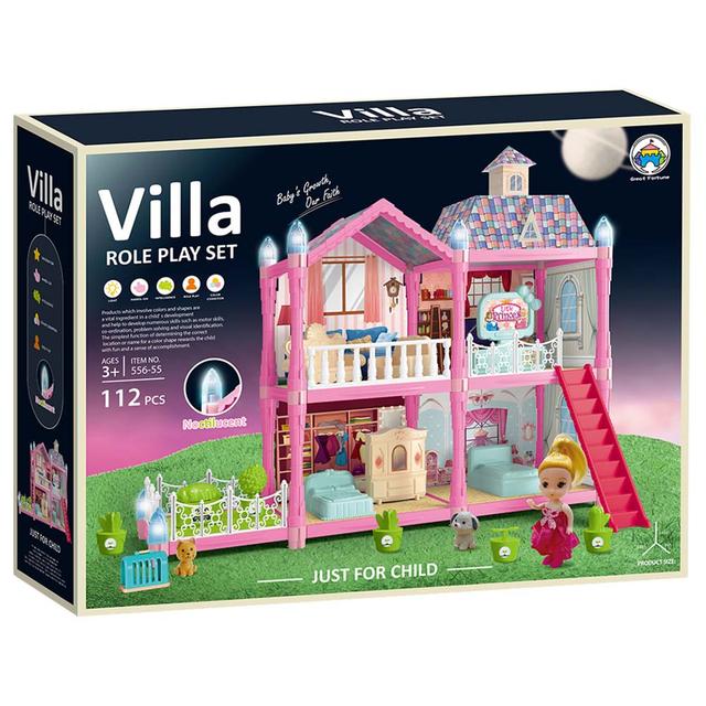 Little Learners - DIY Luminous Assembly Villa - 112pcs - Pink (Exclusive)