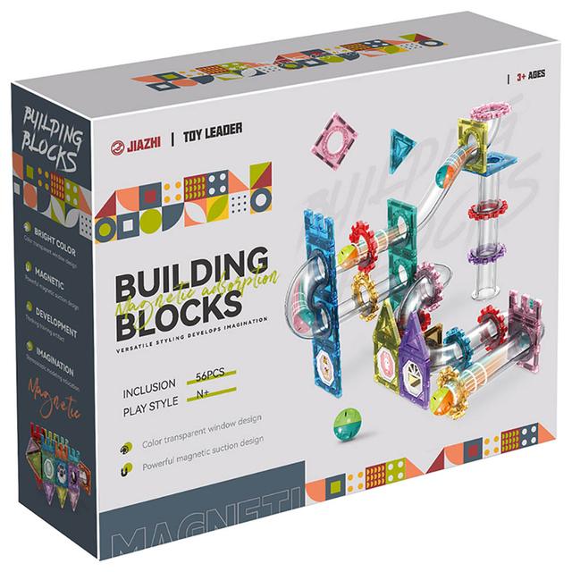 Little Learners - Rolling Ball Gear Magnetic Building Blocks - 56pcs (Exclusive)