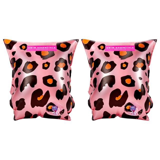 Swim Essentials - Leopard Inflatable Swimming Armbands 0-2Y - Rose Gold