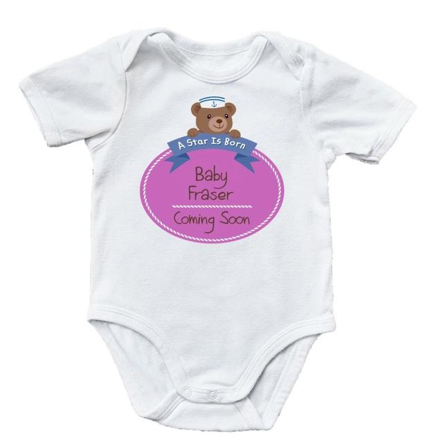 Mini Plum - Personalised Birth Annoucement Bodysuit