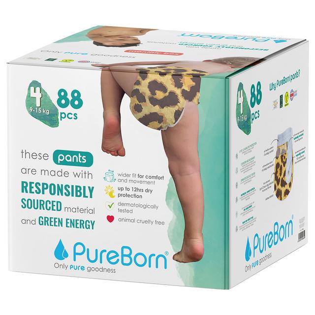 Pureborn - Master Pack Pull Ups 9-15kg Size 4 -88pcs - Assorted