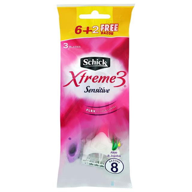 Schick Xtreme3 Sensitive Razors 6+2pcs