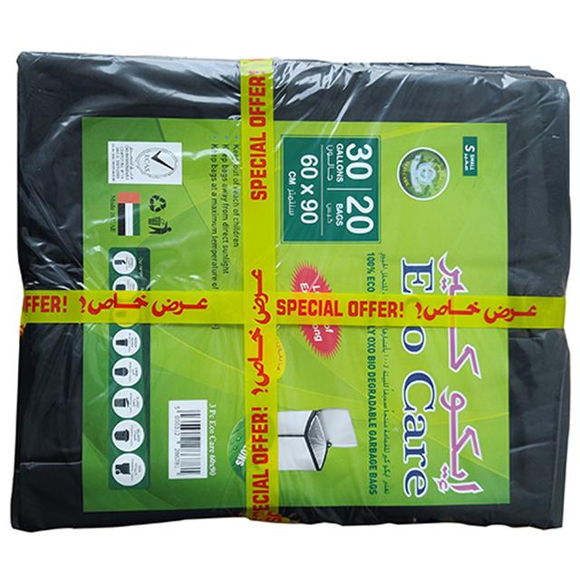 Eco Care - Black Garbage Bag Sheet 20 Bags - Pack of 3