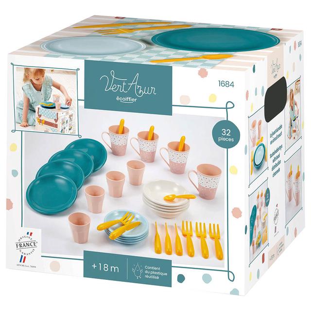 Ecoiffier - Picnic Servware Vert Azur - 32pcs