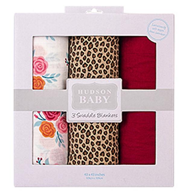 Hudson Childrenswear - Luxe Muslin Swaddles - Pack of 3 - Flora