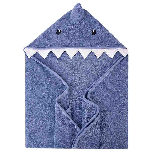 Hudson Childrenswear - Baby Shark Cotton Hooded Towel - Blue