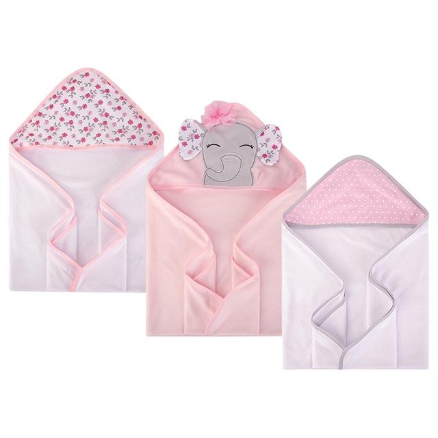 Hudson Childrenswear - 3-Pk Cotton Rich Hooded Towel - Miss Jumbo