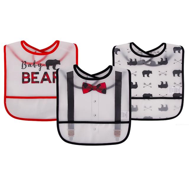 Hudson Childrenswear - Waterproof Bibs - Pack of 3 - Baby Bear