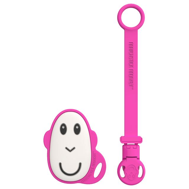 Matchstick Monkey - Flat Face Teether and Soother Clip - Pink