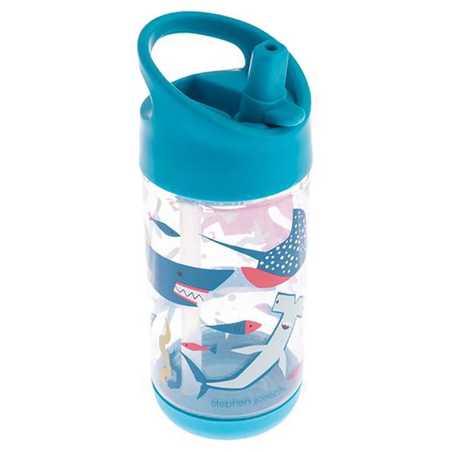 Stephen Joseph - Flip Top Bottle 295ml - Fish Blue