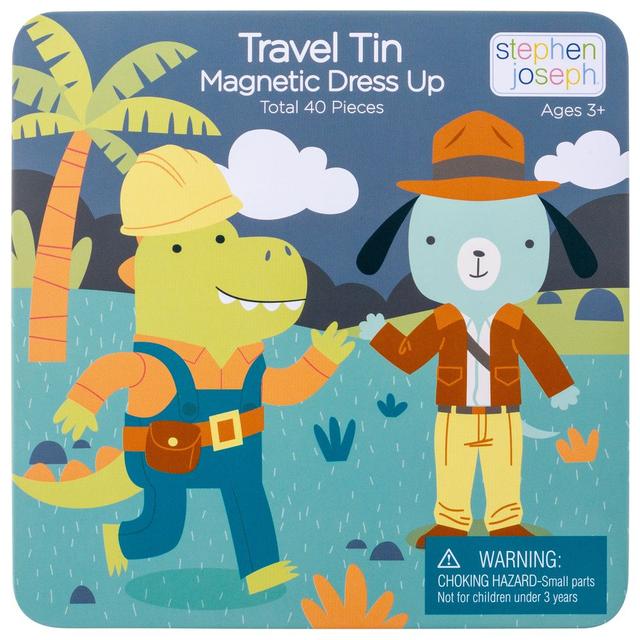 Stephen Joseph - Magnetic Dress Up Doll Travel Tin - Dino & Dog