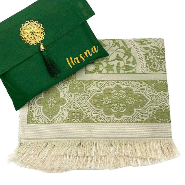 Zayoshe - Personalized Prayer Rug With Pouch - Green