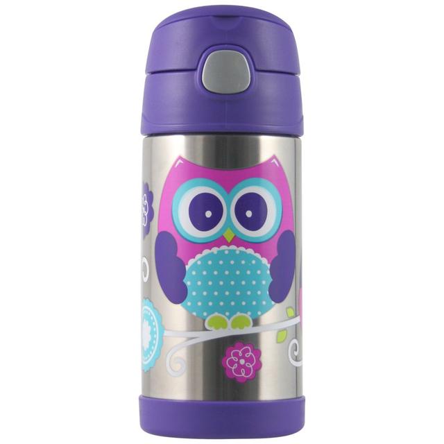 Thermos - Stainless Steel Water Bottle Owl 355ml - Purple