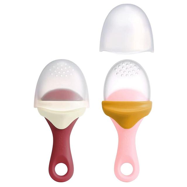 Boon - Food Silicone Feeder & Teething Toy - Pink/Mauve - Pack of 2