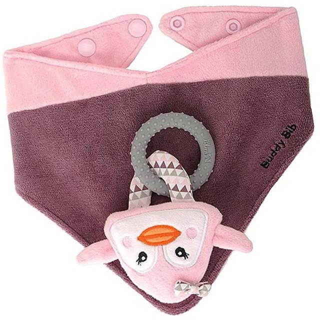 Buddy Bib - 3-in-1 Sensory Teething Toy & Bib Pinky Penguin