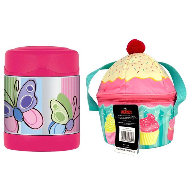 Thermos Lunch Bag-Sweet Cup Cake + Food Jar 290ml Combo