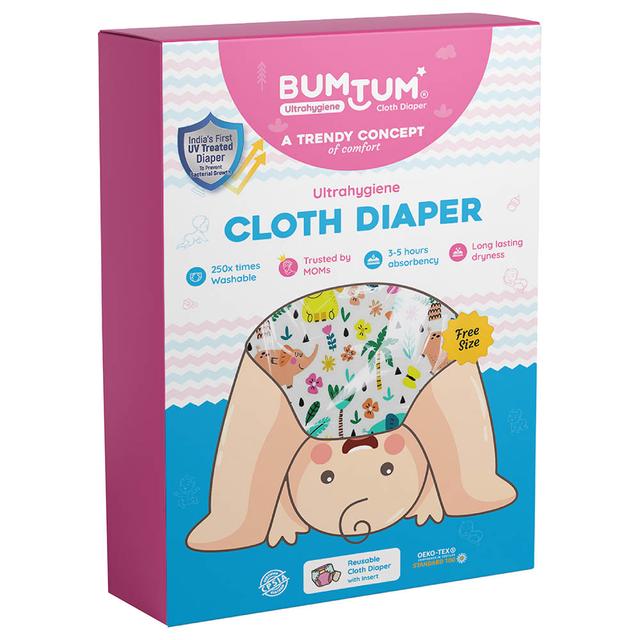 Bumtum - Printed Baby Cloth Diaper - Free Size