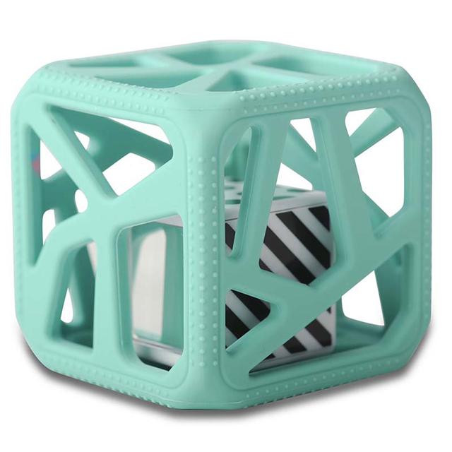 Chew Cube - Easy-Grip Teether Rattle - Mint Green