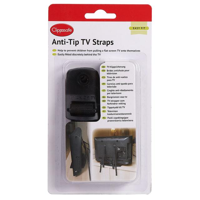 Clippasafe Anti-Tip Tv Straps - Black