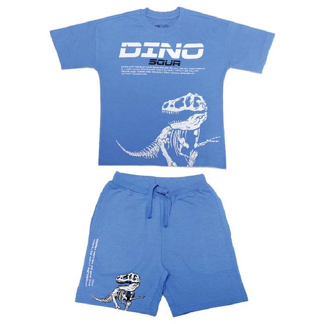 Aiko - 2Pc--Set Boys Stylish Printed T-Shirt & Shorts - Blue