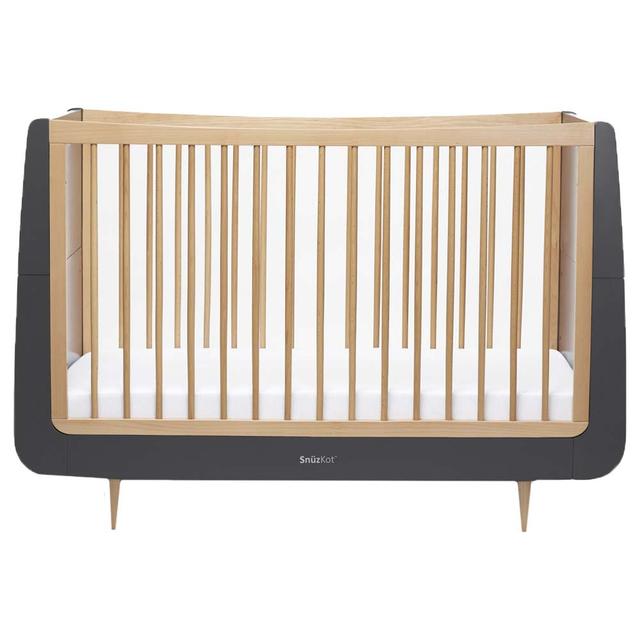 Snuz - Kot Mode Wood Cot Bed W/ 3 Mattress Height - Slate Natural