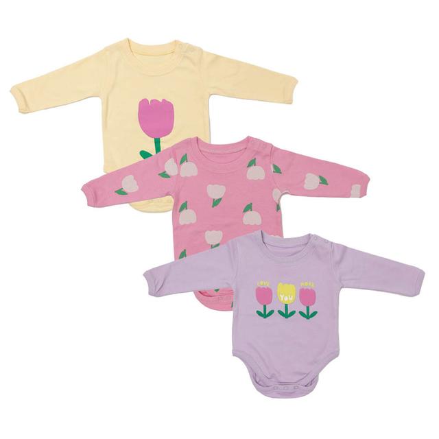 Aiko - 3pc-Set - Printed Baby Bodysuit