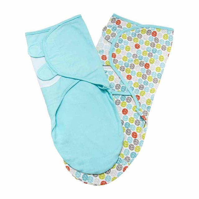 MOON - Organic Swaddler Pack of 2 - Small & Large - Blue