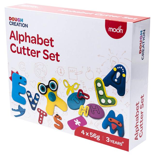 Moon - Dough Creation Alphabet Cutter Set - 4pcs - 56g