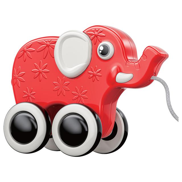 Moon - Rolling Buddy Pull Along Toy - Elephant - Red