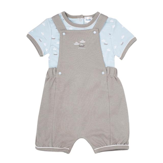 Moon - pc-Set - 100% Cotton T-Shirt & Dungaree - Little Boat