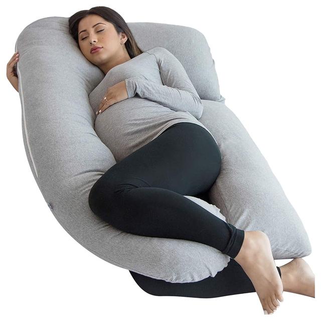 PharMeDoc - U-Shape Full Body Maternity Pillow  w/  Detachable Extension - Grey