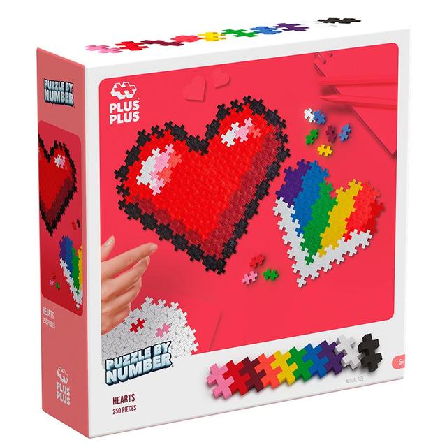 Plus Plus - Puzzle By Number Hearts - 250pcs