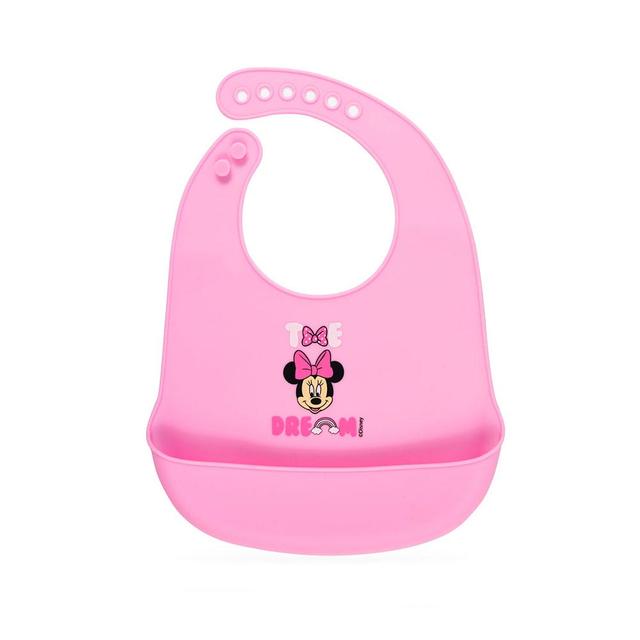 Disney - Minnie Mouse Silicone Baby Bib - Pink