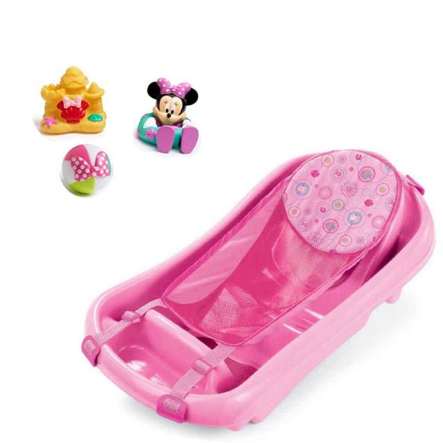 The First Years Sure Comfort Tub Pink + Minnie Bath Toys