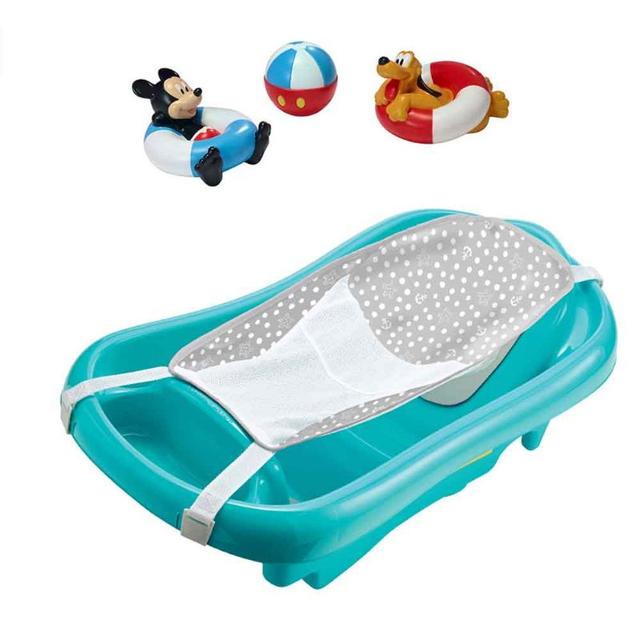 The First Years Sure Comfort Tub Blue + Mickey Bath Toys