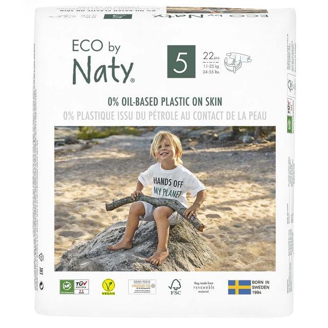 Naty - Diapers Size 5, 22 pcs (11-25 kg, 24-55 lbs)