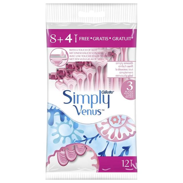 Gillette Venus - Simply Venus 3 Women's Razor 8+4pcs