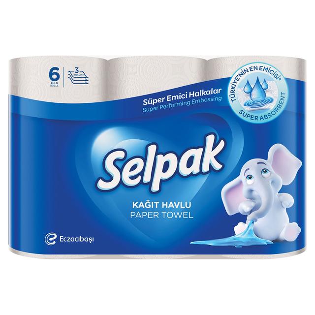 Selpak Kitchen Paper Towel Regular 3 Ply 6 Rolls