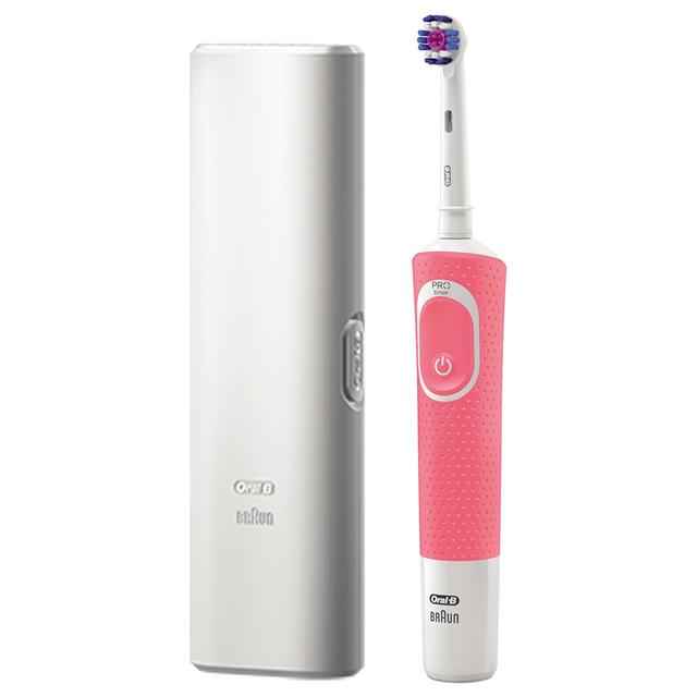 Oral B Vitality 200 Electric Toothbrush W/ Travel Case-Pink