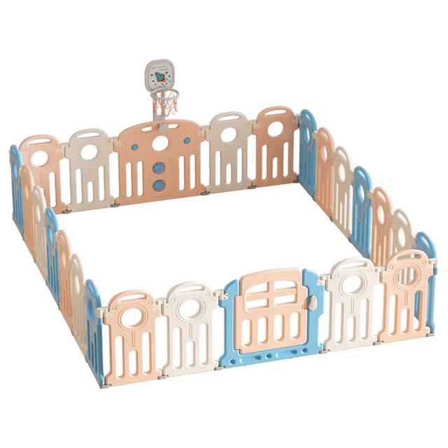 Lovely Baby - Kids Playpen w/ Basketball Hoop - 24pcs