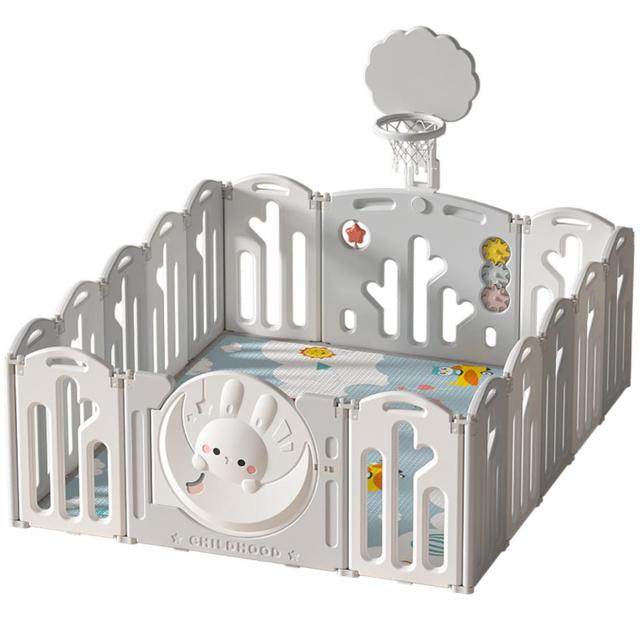 Lovely Baby - Kids Rabbit Playpen - w/ Basketball Hoop - 16 pcs