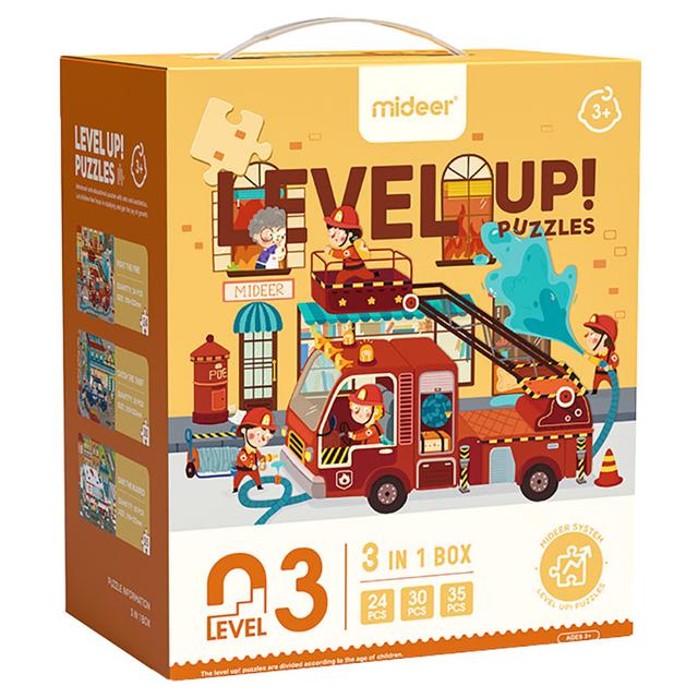 Mideer - 3-in-1 Level Up Puzzles Community Helpers - 89 pcs