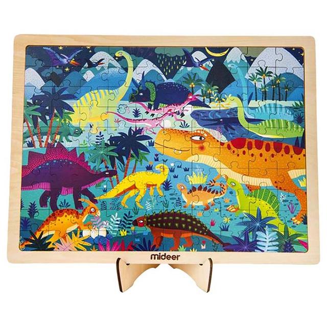 Mideer - Wooden Dinosaurs Puzzle 100pcs