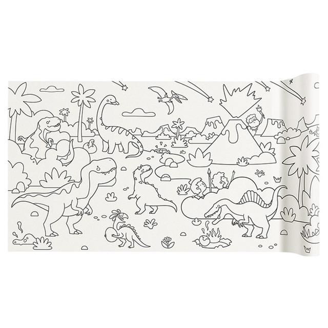 Mideer - Self Adhesive Coloring Roll - Dinosaurs - 4m