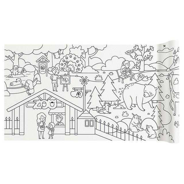 Mideer - Self Adhesive Coloring Roll - Zoo - 4m